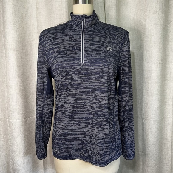 Russell Kemp Other - Russell Training Fit Blue Top Size Small Dri-Power Long Sleeve 1/4 Zip
